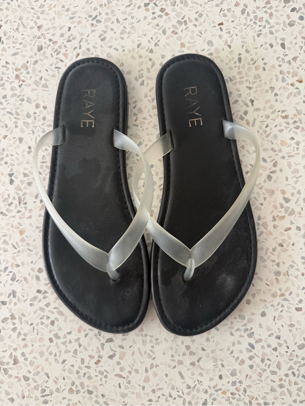 RAYE Black Sandals with Translucent Straps
